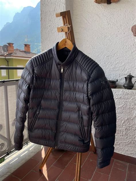 Prada Daunenjacke, Grau, Abnehmbarer Pelzkragen, 100